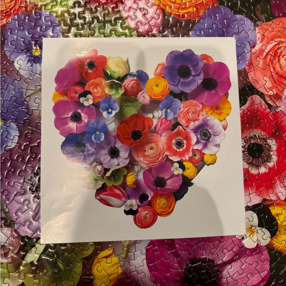 Galison 750 Piece Shaped Flora Heart Jigsaw Puzzle - Picture 2 of 3